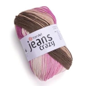 YarnArt Jeans Crazy 8219 barna/rózsa/drapp 50 g