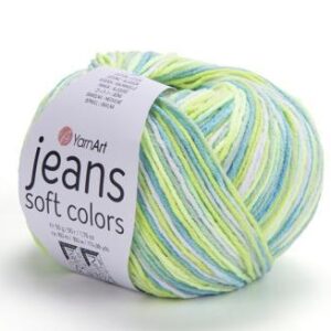 YarnArt Jeans Soft Colors 6211 zöld/kék/fehér 50 g