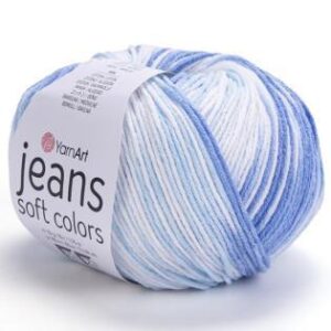 YarnArt Jeans Soft Colors 6213 kék/fehér 50 g