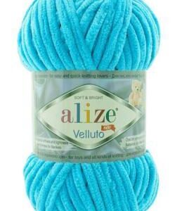 Alize Velluto plüss fonal 16 türkiz 100 g