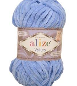 Alize Velluto plüss fonal 289 pasztell kék 100 g